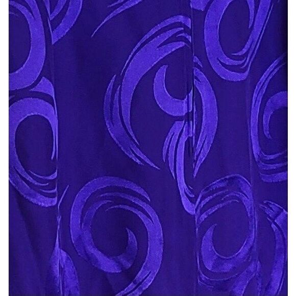 Women's Vintage Jewel Purple Silk Pencil Skirt Swirl Pattern Size Small-Med - Picture 6 of 10